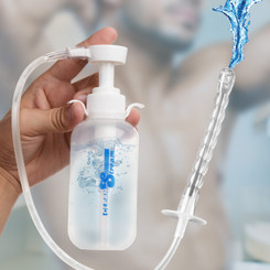 Pump Action Enema Bottle with Nozzle by CleanStream