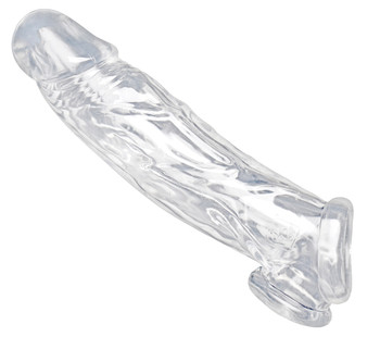 Realistic Clear Penis Enhancer and Testicle Stretcher by Size Matters