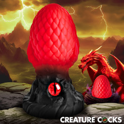 Eye of the Dragon Silicone Butt Plug - Red by Creature Dildos