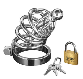 Asylum 4 Ring Locking Male Chastity Cock Cage Best Male Sex Toy