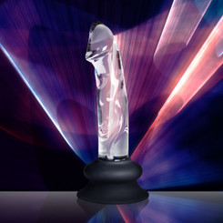 Glass Dildo with Silicone Base - 5.6 Inch by Pleasure Crystals