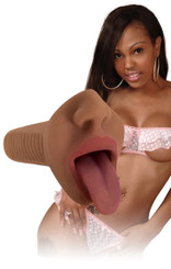 Mistress Mercedes Vibrating Mouth Stroker Brown