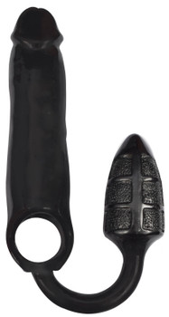 XXXPander Sheath with Double Textured Plug - Black by Rooster