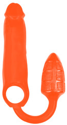 XXXPander Sheath with Double Textured Plug - Orange by Rooster