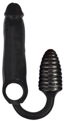 XXXPander Sheath with Ribbed Plug - Black by Rooster
