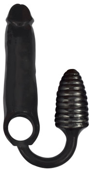 XXXPander Sheath with Ribbed Plug - Black by Rooster