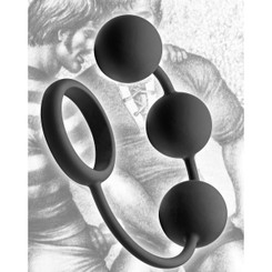 Tom of Finland Silicone Erection Ring with 3 Weighted Balls