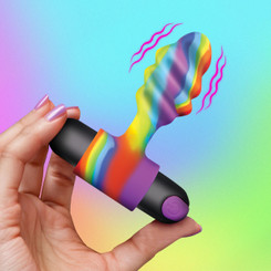 Vibrating Rainbow Butt Plug by Bang!