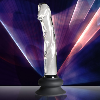 Glass Dildo with Silicone Base - 7 Inch by Pleasure Crystals