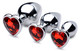 Red Heart Gem Anal Plug Set by Booty Sparks