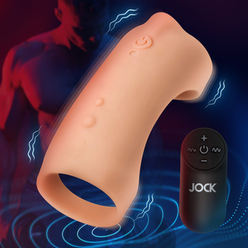 Vibrating Silicone Penis Sleeve - Light by JOCK