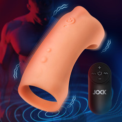 Vibrating Silicone Penis Sleeve - Medium by JOCK