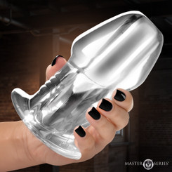 Dicked Clear Hollow Anal Plug - X-Large