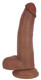 Jock Dark Bareskin Dildo with Balls - 8 Inch