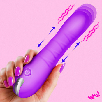 New Thrusting Silicone Dildo - Purple by Bang!