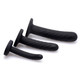 Trinity Strap-On Silicone 3 Piece Dildo Set - Black by Strap U