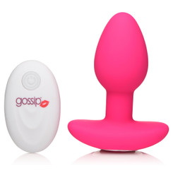 10X Pop Rocker Vibrating Silicone Plug with Remote - Magenta by Gossip