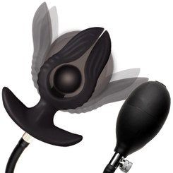 Dark Pearl Inflatable Vibrating Butt Plug by Master Series