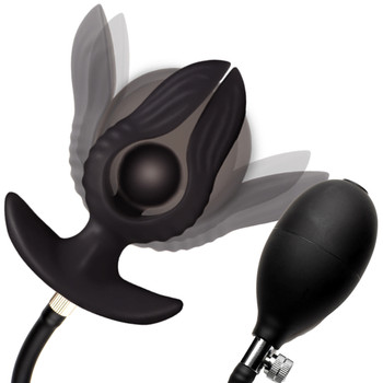 Dark Pearl Inflatable Vibrating Butt Plug by Master Series