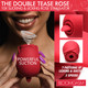 The Double Tease Rose 10X Sucking and Licking Silicone Stimulator by Bloomgasm