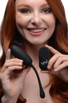 Remote Control 28X Silicone Plush Egg - Black by Bang!