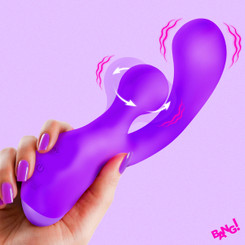 Gyro Rabbit Silicone Vibrator - Purple by Bang!