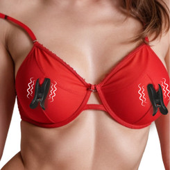 Dark Grip Wireless Vibrating Nipple Clamps by Master Series