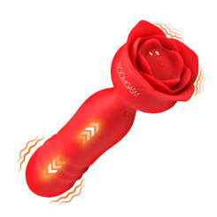 Rose Delight Silicone Thrusting Vibrator by Bloomgasm