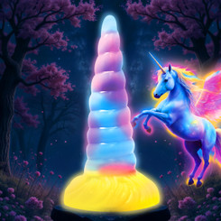 Unicorn Glow-in-the-Dark Vibrating Silicone Dildo by Creature Dildos