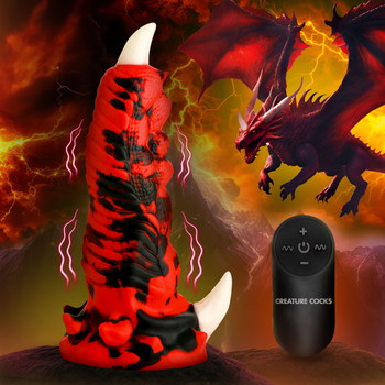 Red Talon Vibrating Silicone Dildo by Creature Dildos