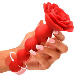 10X Rose Twirl Vibrating and Rotating Silicone Anal Beads by Bloomgasm