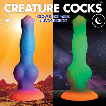 Space Penis Glow-in-the-Dark Silicone Alien Dildo by Creature Dildos