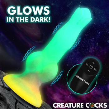 Astro Penis Vibrating Glow-in-the-Dark Silicone Dildo by Creature Dildos