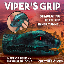 Serpentine Stroker Silicone Masturbator - Green by Creature Dildos