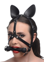 Dark Horse Pony Head Harness with Silicone Bit by Master Series