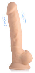 8 Inch Silexpan Hypoallergenic Silicone Vibrating Dildo - Light by Fleshstixxx