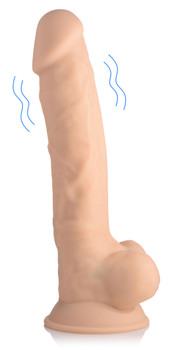 8 Inch Silexpan Hypoallergenic Silicone Vibrating Dildo - Light by Fleshstixxx