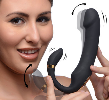 10X Pleasure Pose Come Hither Silicone Vibrator with Poseable Clit Stimulator by Inmi