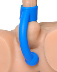 Silicone Cock Ring with Flexible Beaded Anal Plug