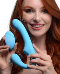 10X Vibrating Silicone Strapless Strap-on - Blue by Strap U