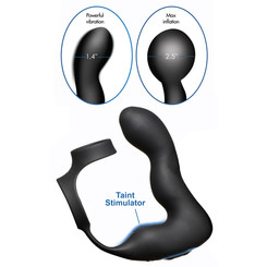 10X Inflatable and Vibrating Prostate Plug with Penis and Ball Ring by Swell