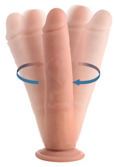 Vibrating and Rotating Remote Control Silicone Dildo - 8 Inch by Big Shot