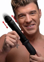 8X Auto Pounder Vibrating and Thrusting Dildo with Handle - Black by Master Series