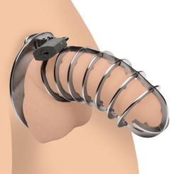 Stainless Steel Spiked Chastity Cage by Master Series