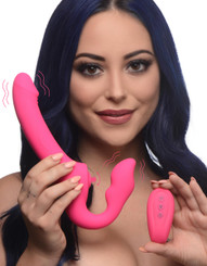 Licking and Vibrating Strapless Strap-On with Remote Control by Strap U