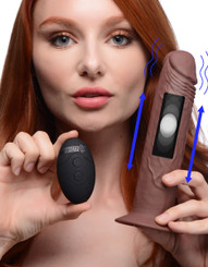 7X Remote Control Vibrating and Thumping Dildo - Dark by Thump It