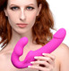 Evoke Rechargeable Vibrating Silicone Strapless Strap On - Pink by Strap U