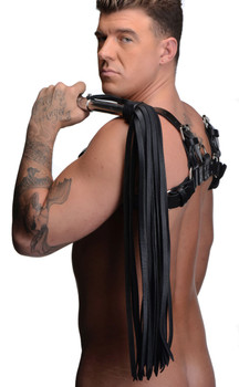 Leather Flogger with Stainless Steel Handle by Strict Leather
