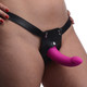 Double Take 10X Double Penetration Vibrating Strap-on Harness - Purple by Strap U