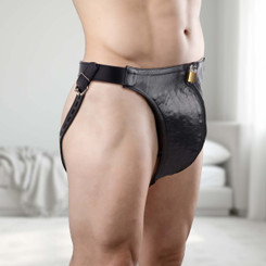 Spiked Leather Confinement Jockstrap by Strict Leather
